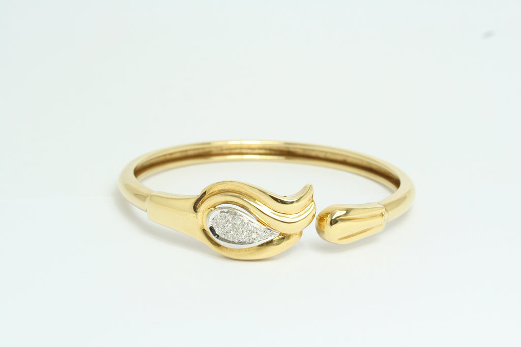 Bracciale rigido in Oro Giallo con Diamanti