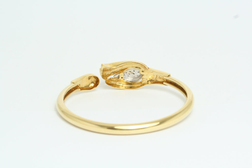 Bracciale rigido in Oro Giallo con Diamanti