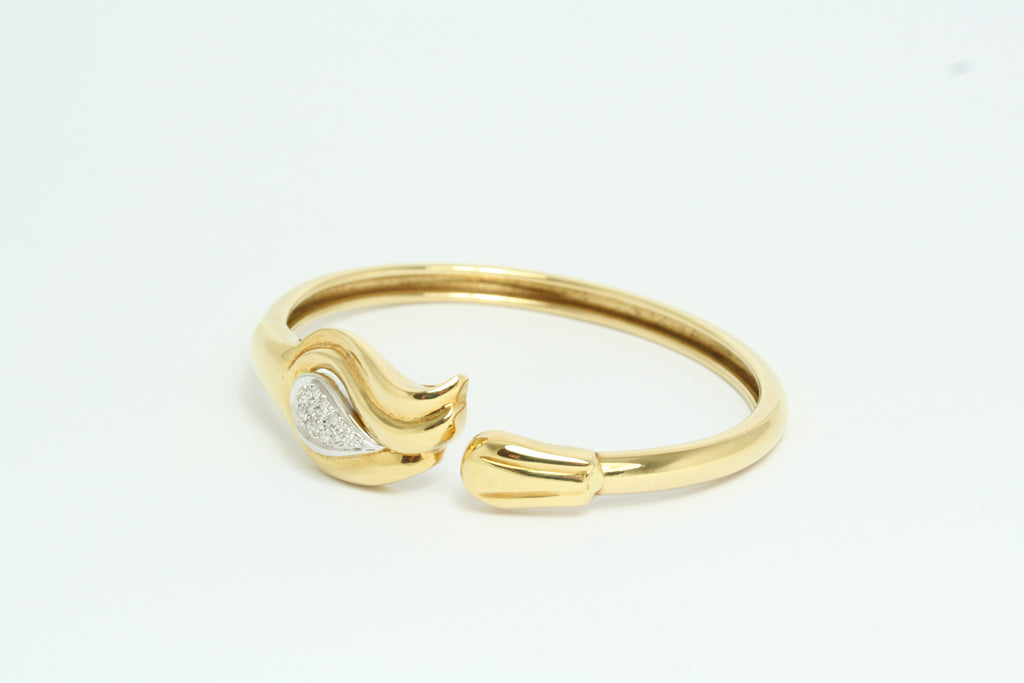 Bracciale rigido in Oro Giallo con Diamanti