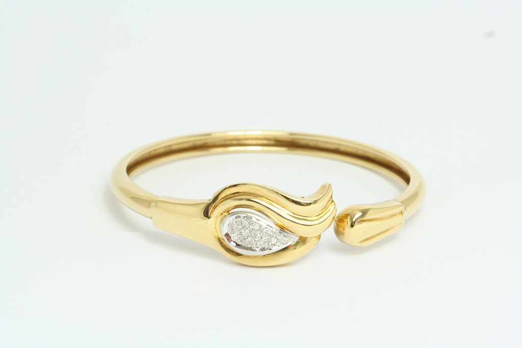 Bracciale rigido in Oro Giallo con Diamanti