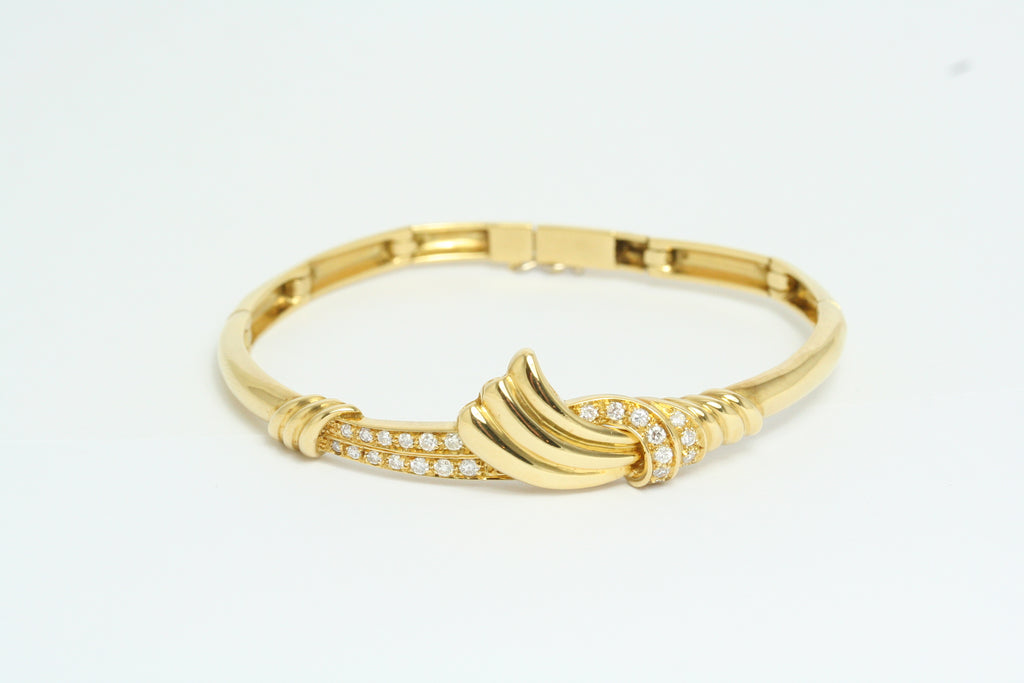 Bracciale rigido in Oro Giallo con Diamanti