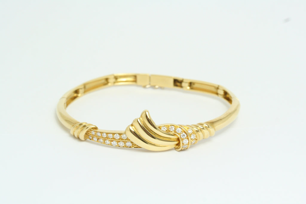 Bracciale rigido in Oro Giallo con Diamanti