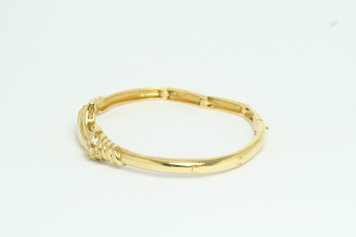 Bracciale rigido in Oro Giallo con Diamanti