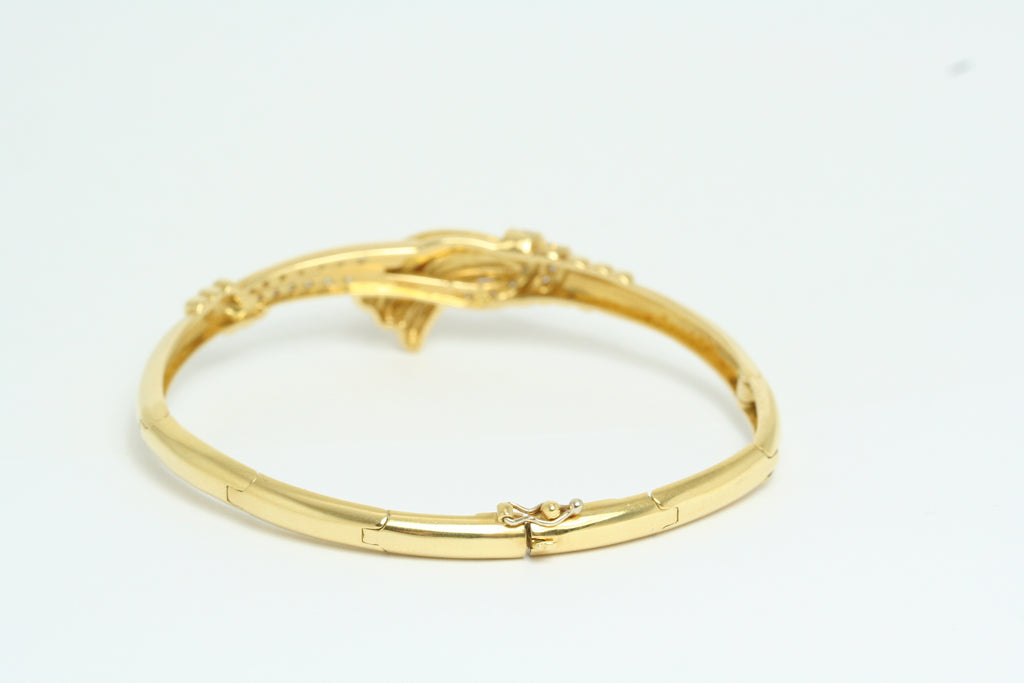 Bracciale rigido in Oro Giallo con Diamanti