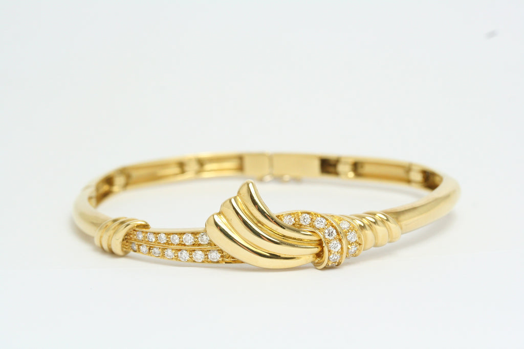 Bracciale rigido in Oro Giallo con Diamanti