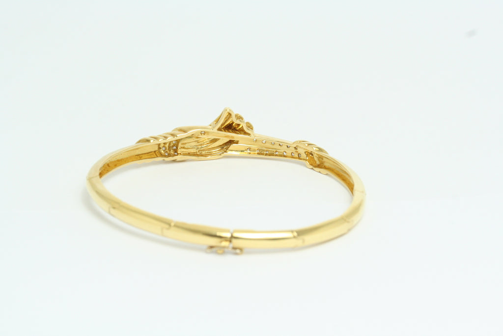Bracciale rigido in Oro Giallo con Diamanti