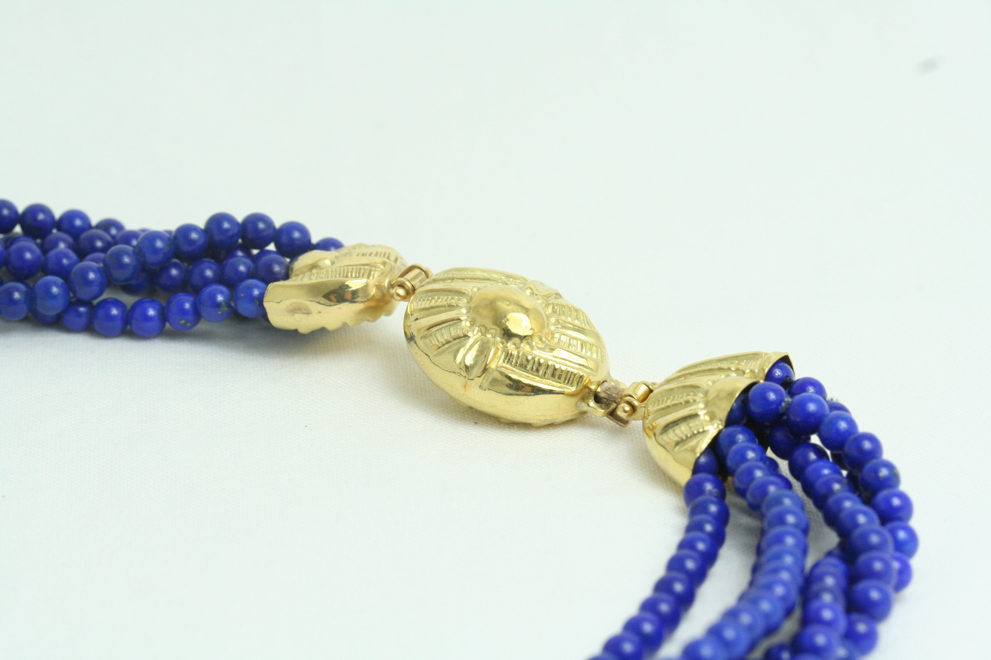 Collana torchon in Lapislazzuli con chiusura in Oro Giallo
