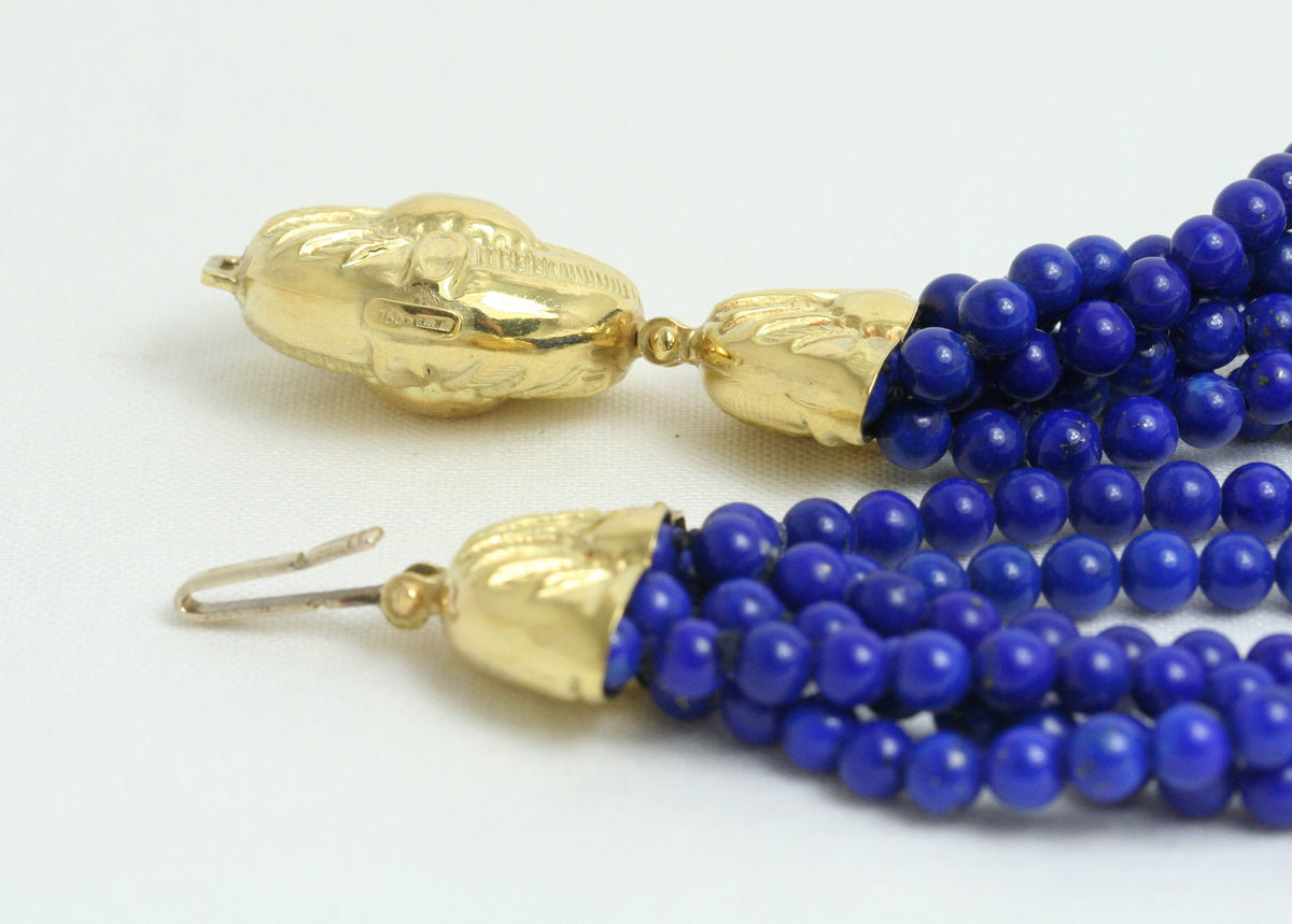 Collana torchon in Lapislazzuli con chiusura in Oro Giallo