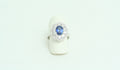 Anello Margherita in Oro Bianco Zaffiro e Diamanti