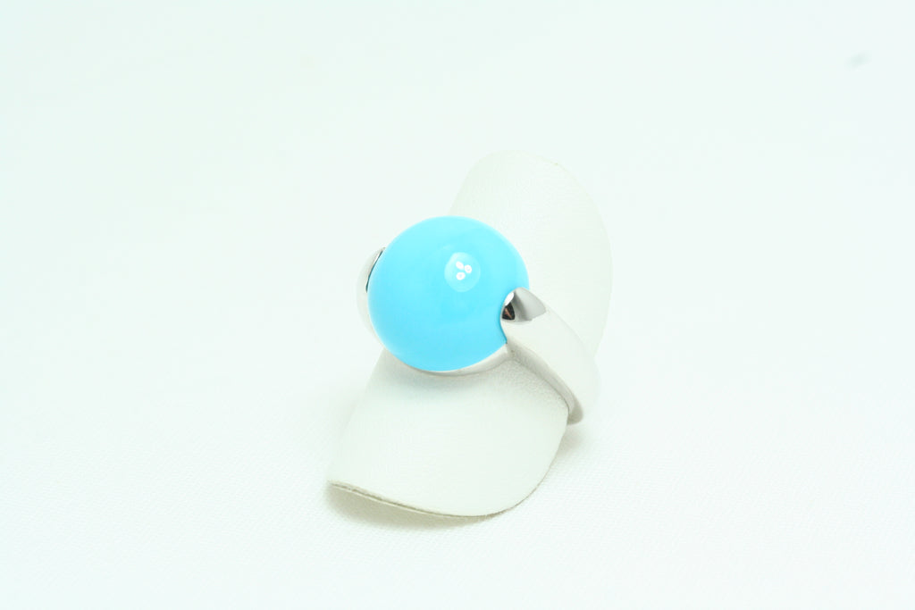 Anello in Oro Bianco con Turchese