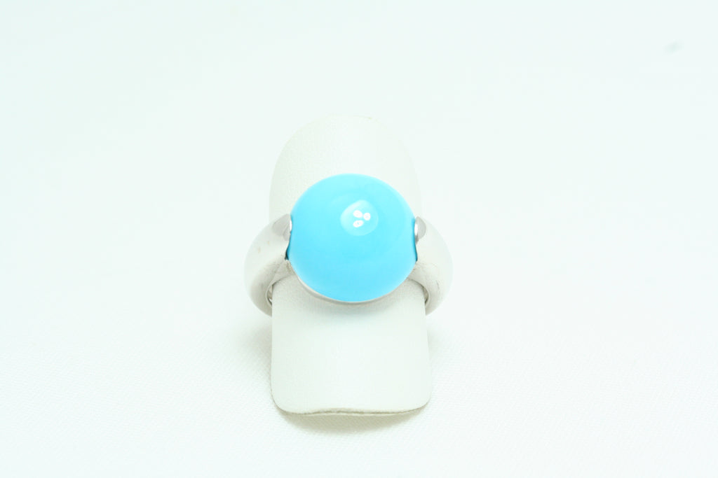 Anello in Oro Bianco con Turchese