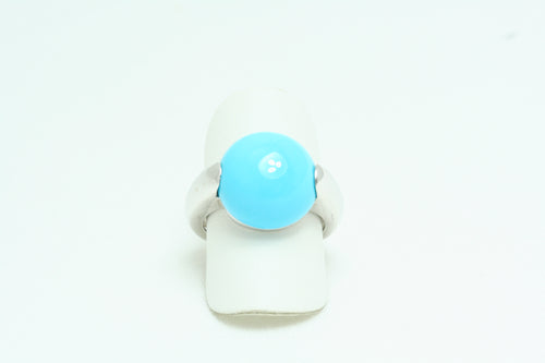 Anello in Oro Bianco con Turchese