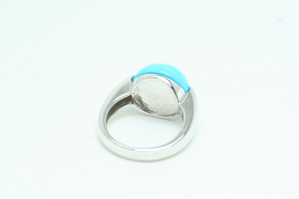Anello in Oro Bianco con Turchese