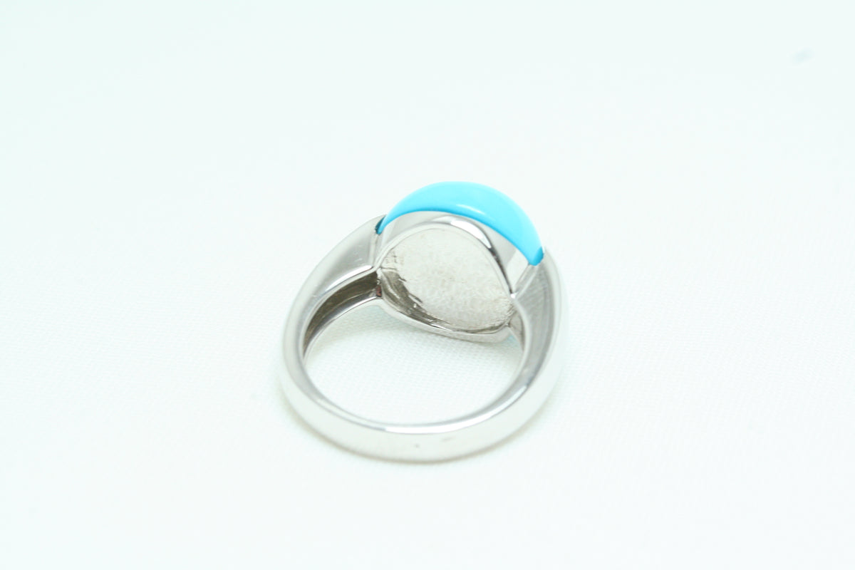 Anello in Oro Bianco con Turchese