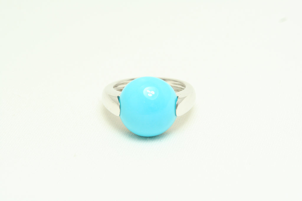 Anello in Oro Bianco con Turchese